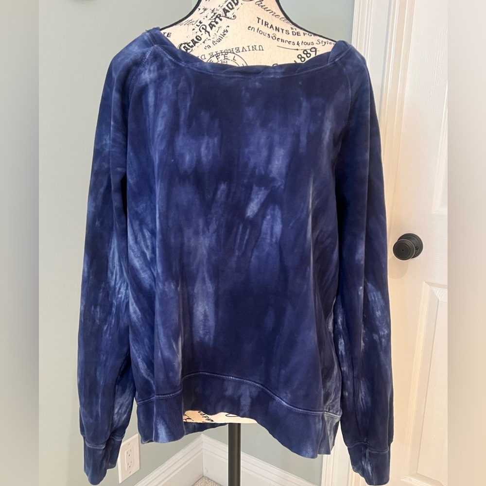 Canyon River Blues Blue Tie Dye Crew Sweatshirt | Size XL | Zipper Detail |